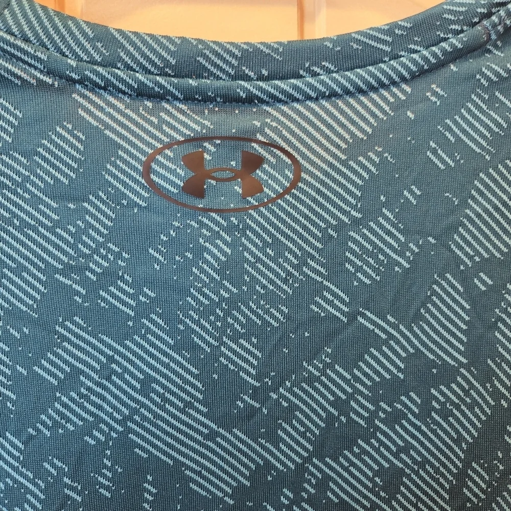 Under Armour Men's Teal Camo Tech T-Shirt, Men's Size Small New Lightweight - Picture 7 of 8